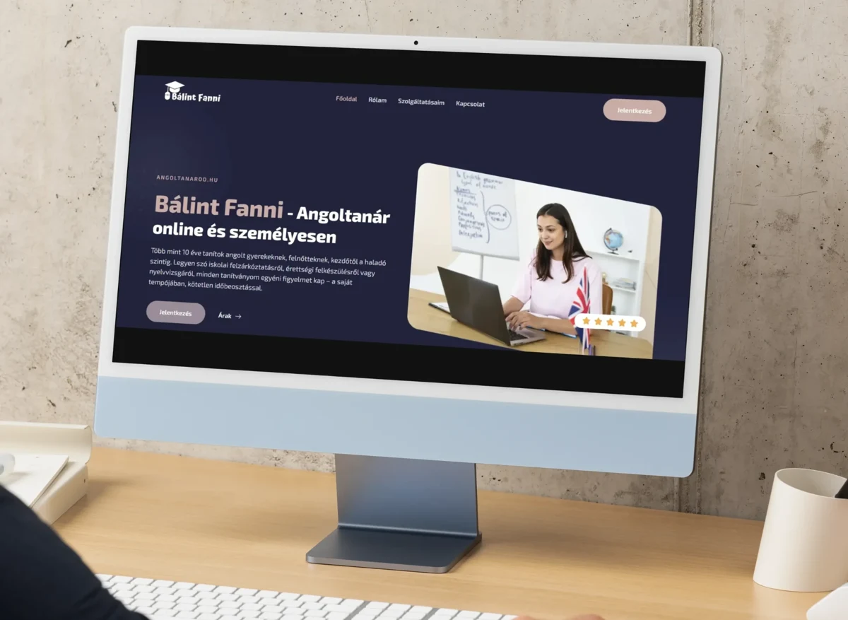Angoltanárod.hu — a projekt képernyőképe